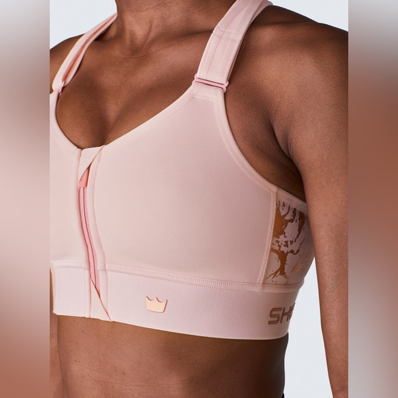 SHEFIT Other - NWT SHEFIT Womens Flex Sports Bra 5Luxe Blush Marble Zip Adjustable Med Impact